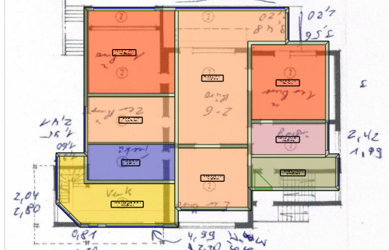 Zonendarstellung auf altem Bestandsplan Zonenarstellung auf altem Bestandsplan